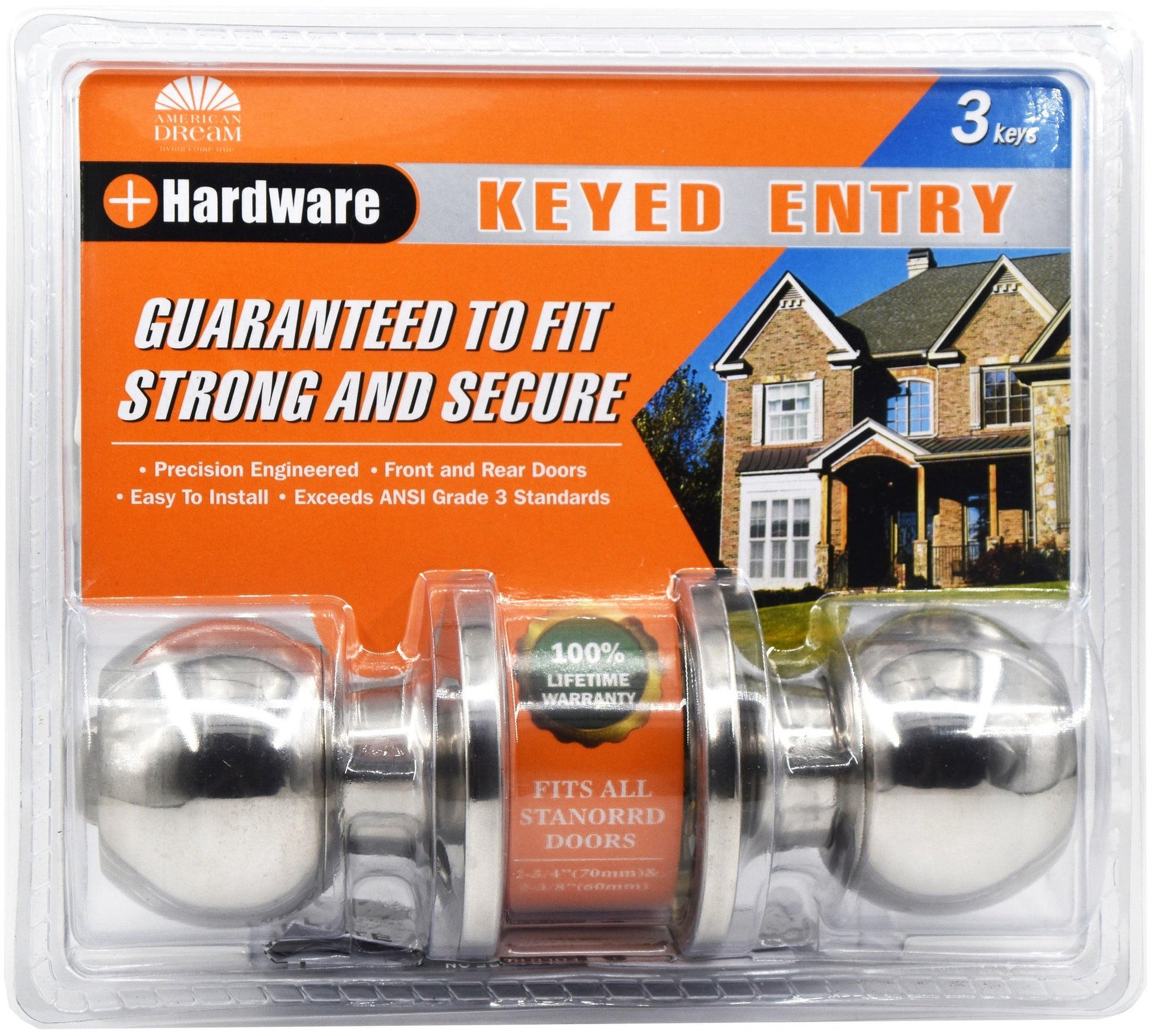 Chrome  Keyed Entry Lock