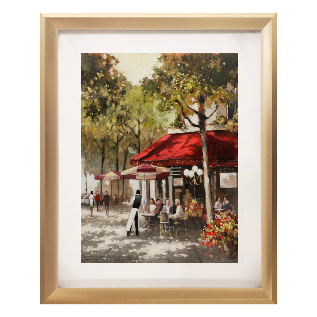 FRAMED MATTED ART - PARIS CAFÉ - SIZE: 22" x 18"