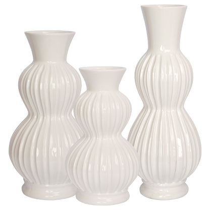 16"H WHITE CERAMIC VASE