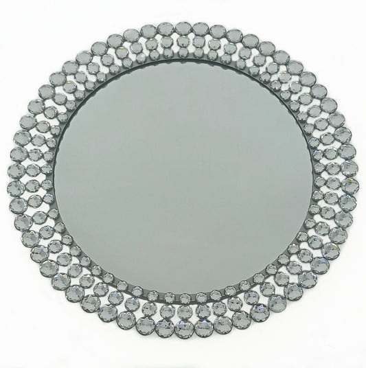 18" ELEGANT JEWELED ROUND MIRROR