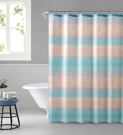 13 PIECE BATH SET SHOWER CURTAIN WITH 12 ROLLER HOOKS 70IN WIDTH X 72IN LENGTH