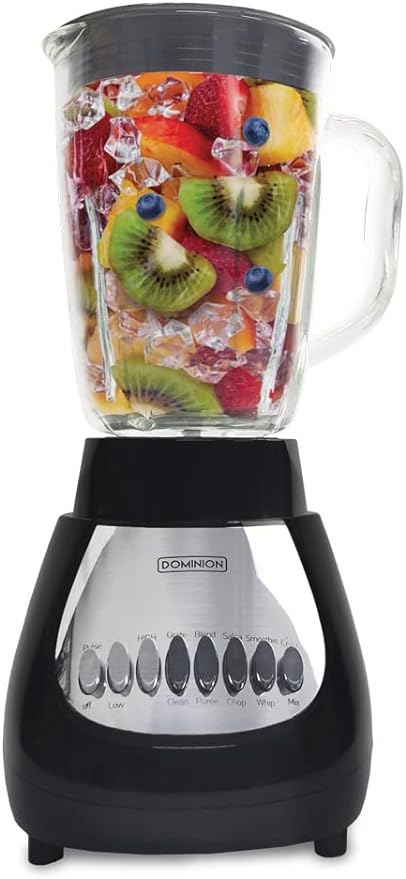 Dominion Countertop Blender | Glass Jar | 10-Speed Settings | Black