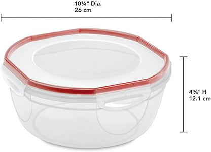 Sterilite Rocket Red Ultra Seal Latching Bowl, 4.7 Quart