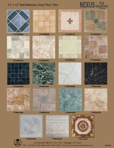 NEXUS Black with White Vein Marble 12x12 Self Adhesive Vinyl Floor Tile - 20 Tiles/20 Sq.Ft., 2 pack