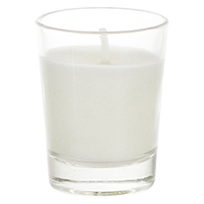 Mega Candles 12 pcs Unscented White Glass Container Candle, small