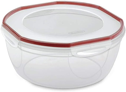 Sterilite Ultra-Seal 8.1 Qt Bowl Clear With Red Gasket