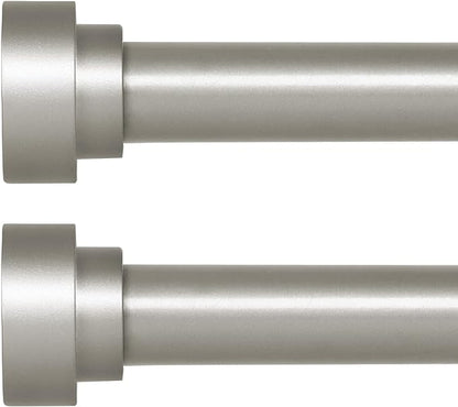 2 Pack Silver Curtain Rods for Windows 28 to 48 Inch(2.3-4ft)