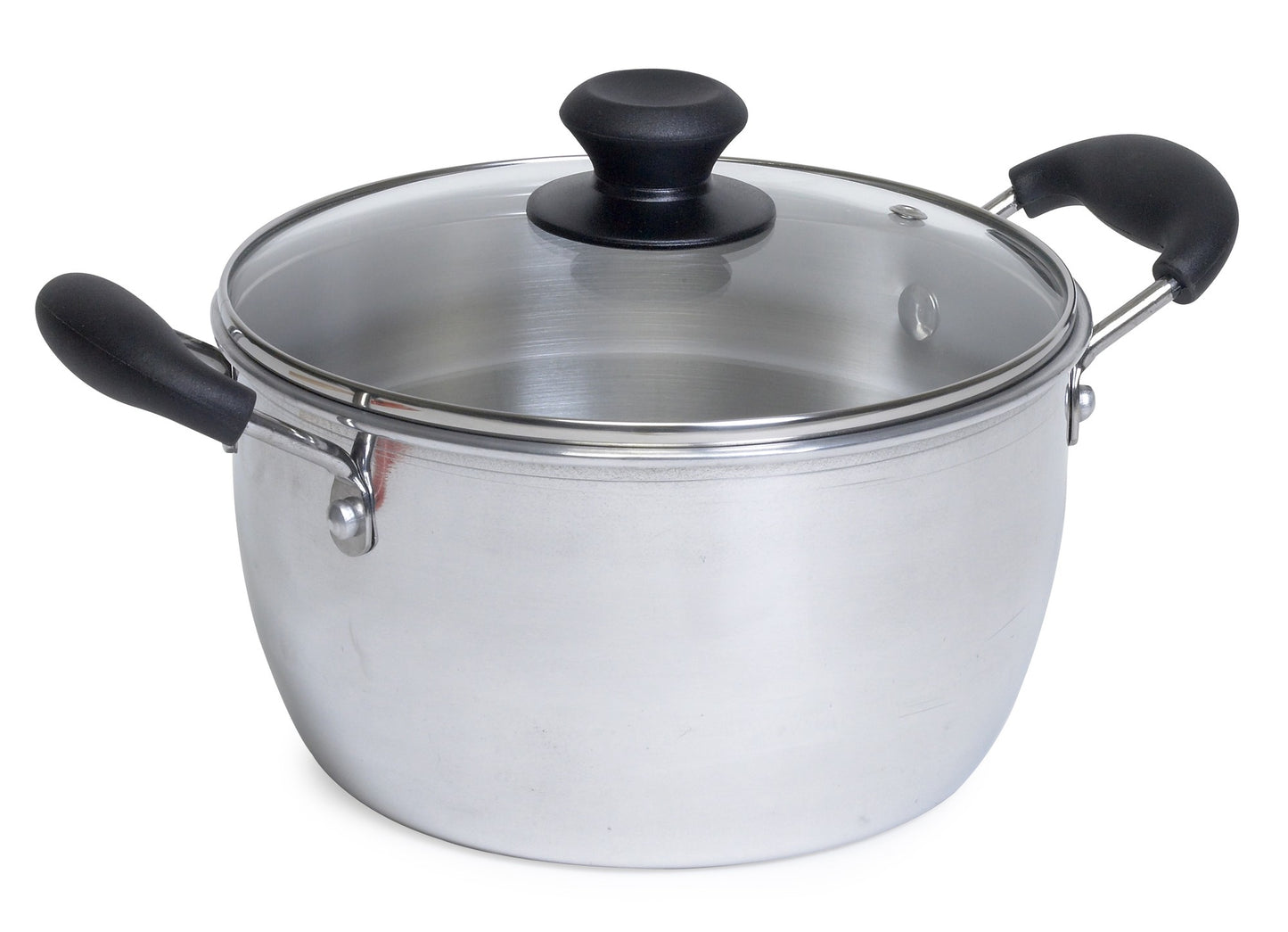 IMU-00060 6 Qt. Aluminum Pot with Glass Lid & Bakelite Handles