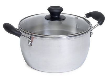 IMU-00060 6 Qt. Aluminum Pot with Glass Lid & Bakelite Handles