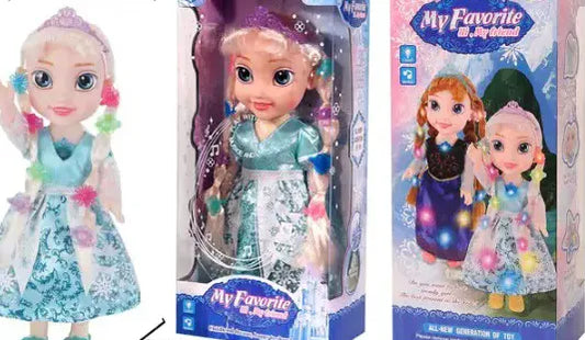 14 Inch Blue Princess Doll With Sound And Light