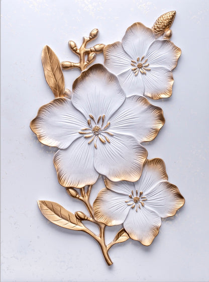 RESIN PLAQUE - FLORAL SOLITUDE - SIZE: 12" x 16"