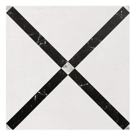 Retro Style Marble Criss Cross 12"x12" Self Adhesive Vinyl Floor Tile #627 - 20