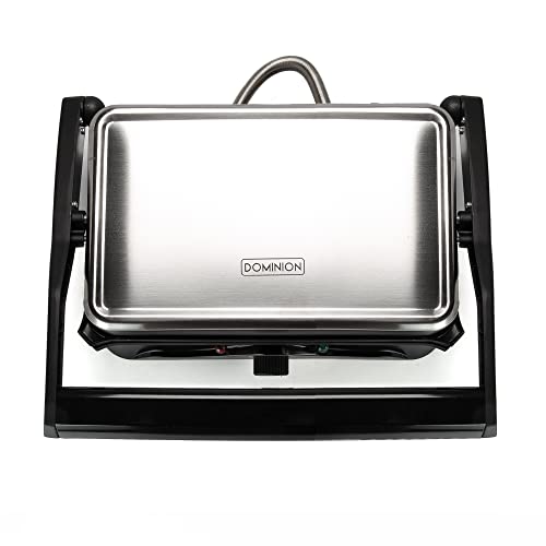 Dominion 2-in-1 Nonstick Panini Press & Sandwich Grill, Opens 180-Degree Gourmet Sandwich Maker, Floating Hinge Fits All Foods, Contact Grill with Rem