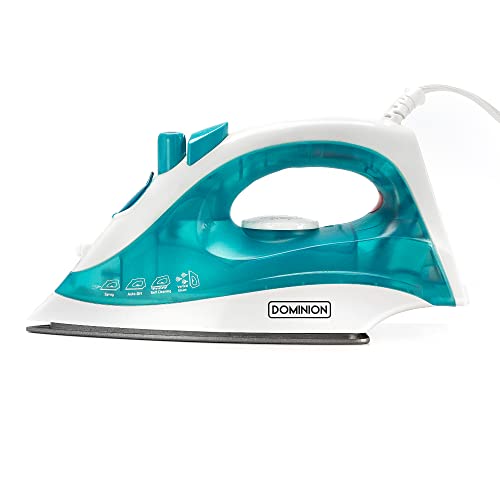 Dominion Advanced Steam Iron for Clothes with Non-Stick Soleplate, Lightweight 1200W Iron with Vertical Steam and Adjustable Thermostat Control, Self