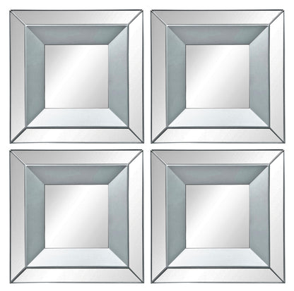 4PC MODERN SQUARE MIRRORS SET - SIZE: 4 - 10" Mirrors