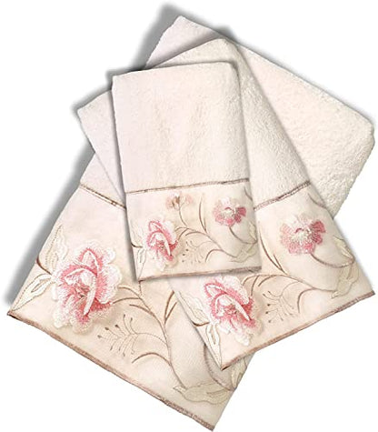Popular Bath Dublin Rose  Towel Set  Beige