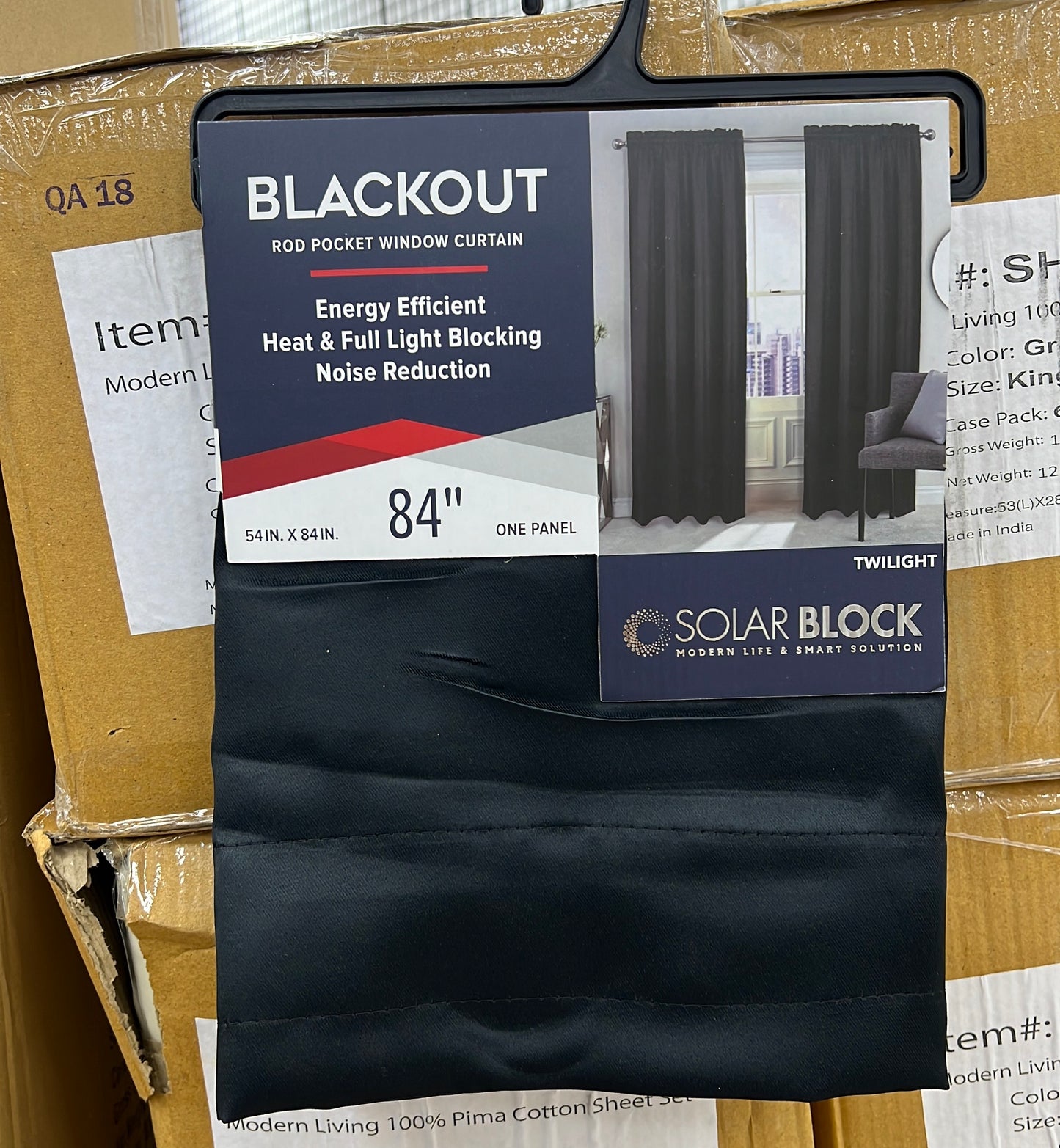 Twilight Blackout Rod Pocket Panel 84" Black