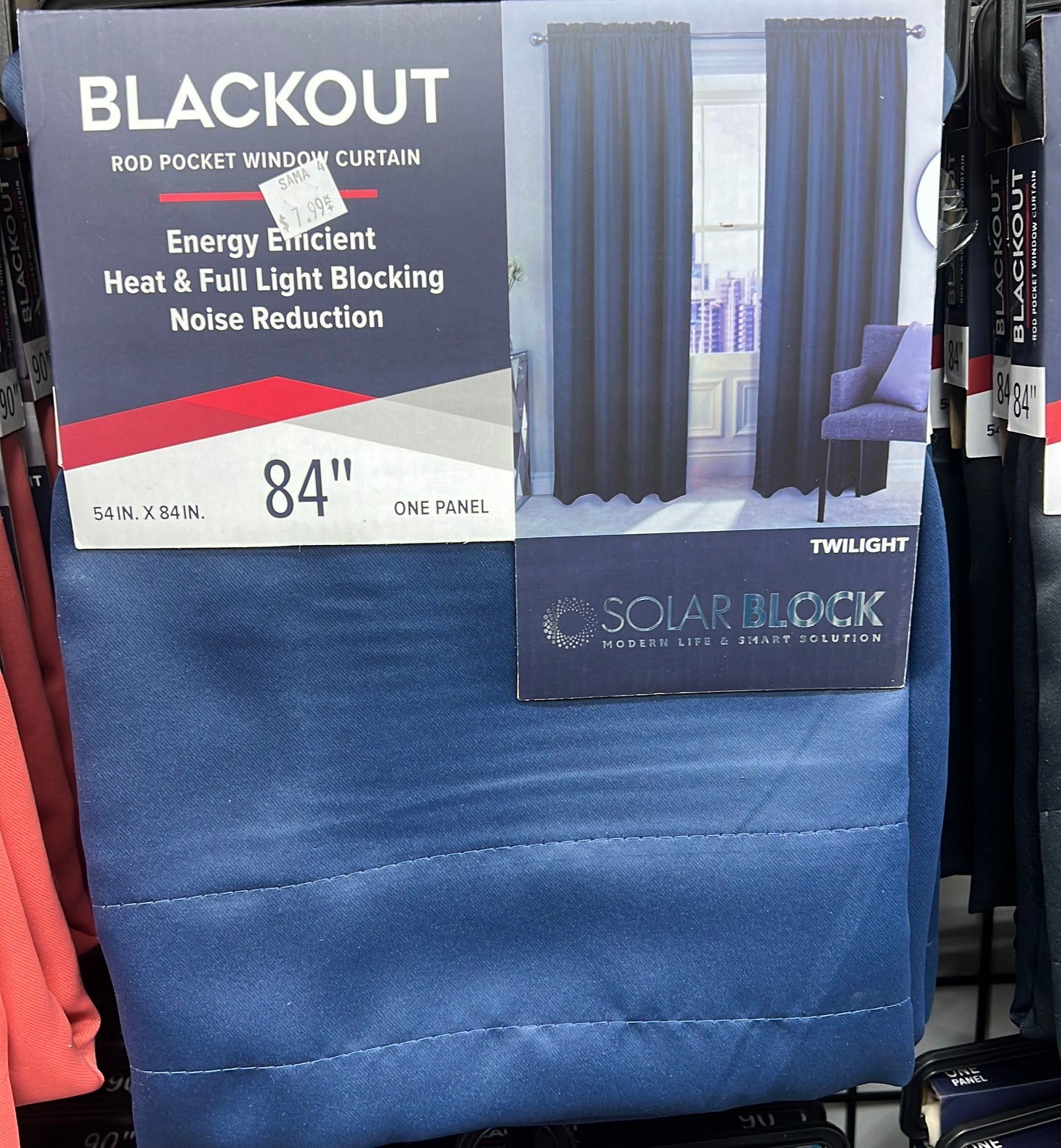 Twilight Blackout Rod Pocket Panel 84" Navy