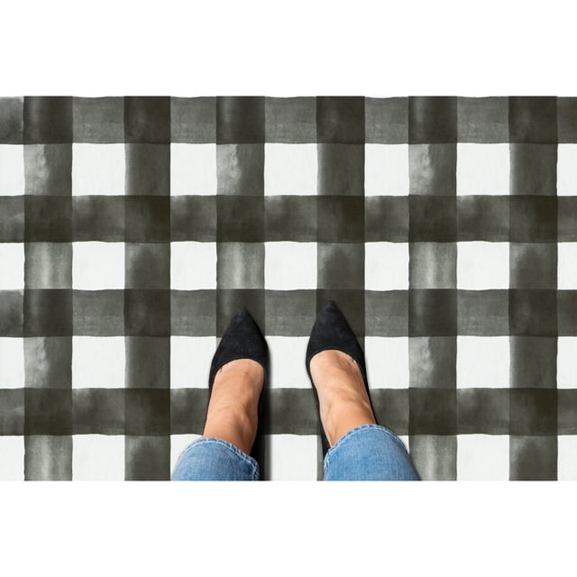 Retro Self Adhesive Vinyl Floor Tiles | 12" x 12" | 20 Tiles | Watercolor Check