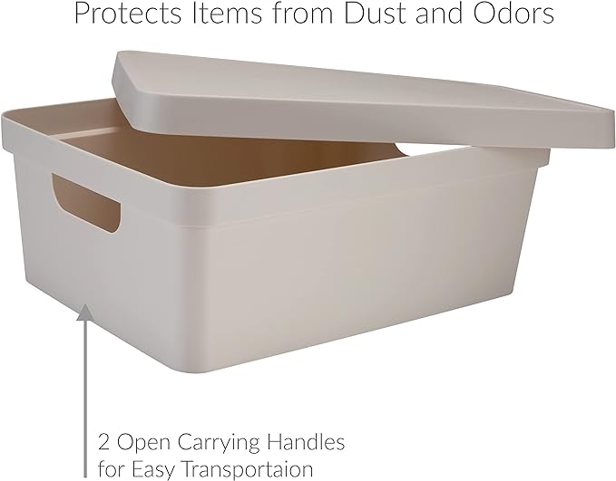 Simplify Medium Vinto Storage Box with Lid in Ivory