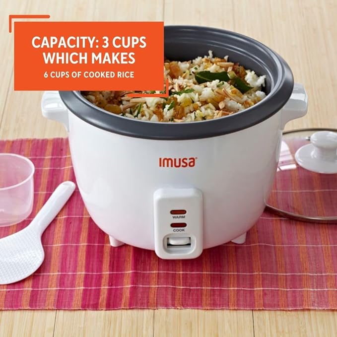 IMUSA USA GAU-00011 Electric Nonstick Rice Cooker 3-Cup