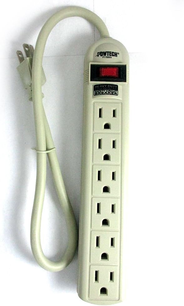 12 Power Strip 6 Plug Outlet Extension Cord Surge Protection 1.5ft 90 Joules UL