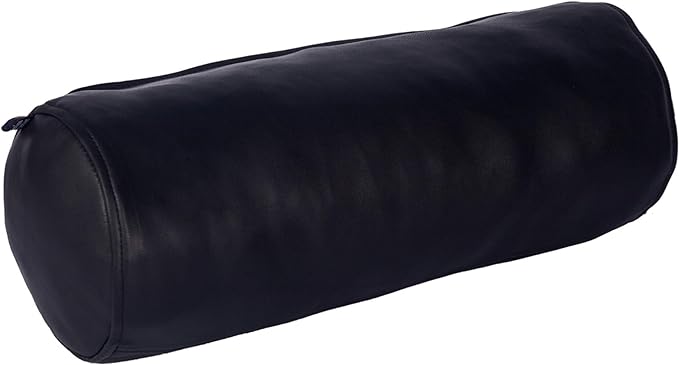 Leather Lovers Round Cervical Roll Cylinder Bolster Pillow Cover