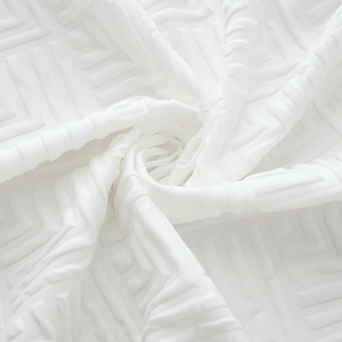 Jackie 3D Embossed Solid Shower Curtain - Thumbnail 4