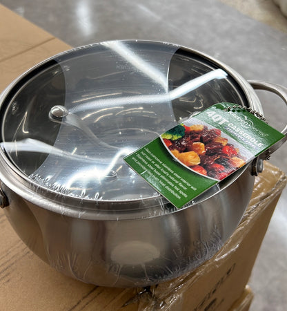 4QT S.S. Casserole with Tempered Glass Lid