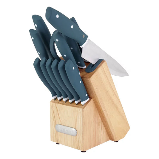 Farberware EdgeKeeper 14 Pc. Turquoise Cutlery Set, Turquoise/Blue