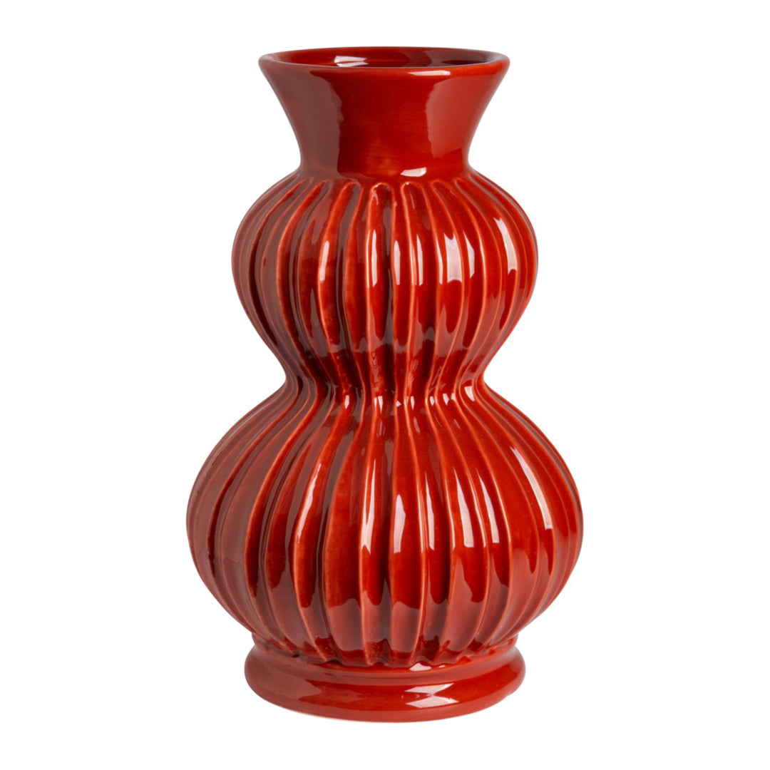 12"H BURNT CERAMIC VASE