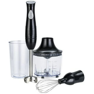 2-Speed Hand Blender with Food Chopper & Whisk Attachments Black