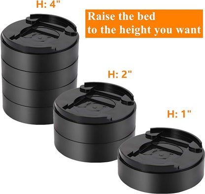 Yopay 8 Pack Adjustable Bed Risers, Stackable Round Heavy Duty Furniture Risers