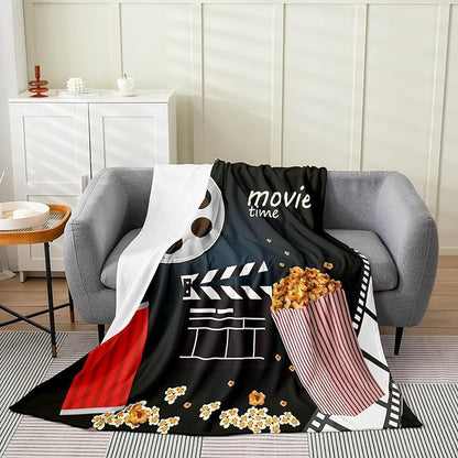 Ultra Plush Flannel Blanket - Vibrant Popcorn Ast Colors - Cozy 60"x84" Twin Size