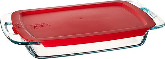 Pyrex Easy Grab Glass Baking Dish with Red Lid - 3 Quarts