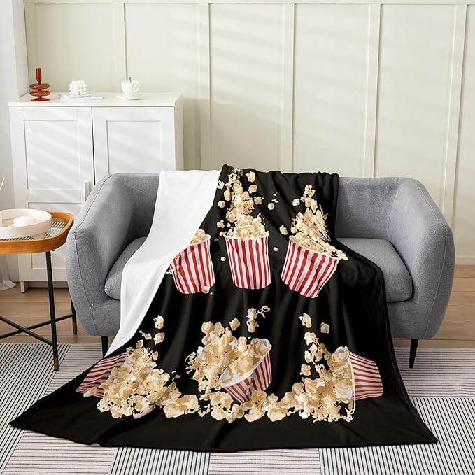 Ultra Plush Flannel Blanket - Vibrant Popcorn Ast Colors - Cozy 60"x84" Twin Size