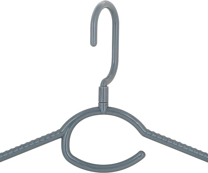 Woolite Swivel Neck Hanger with Accessory Hook | Pack of 5 - Grey