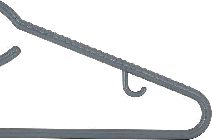 Woolite Swivel Neck Hanger with Accessory Hook | Pack of 5 - Grey