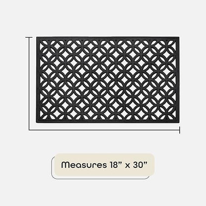 Wrought Iron Rubber Mat 18x30 - Diamond