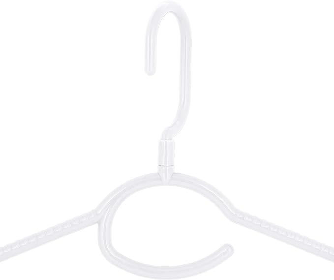 Woolite Swivel Neck Hanger with Accessory Hook | Pack of 5 - White