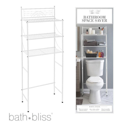 Bath Bliss Freestanding Bathroom Space Saver | 3 Tiers - White 