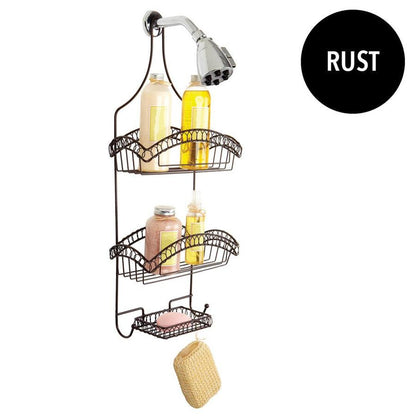 Bath Bliss Bathroom Shower Caddy, Hangs Over the Shower Head, Storage and Organization, Rust