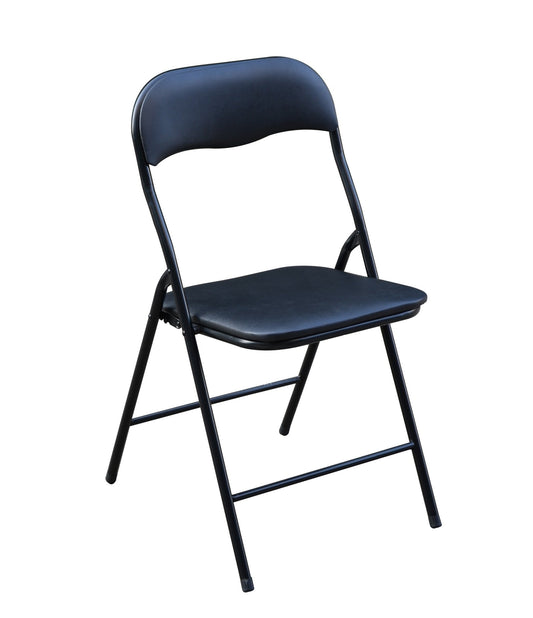 Black  Vinyl Cushion Folding Chair
