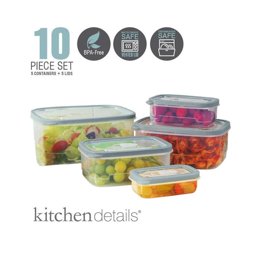 10 Pc Rectangle Clear View Top, Durable Storage Set