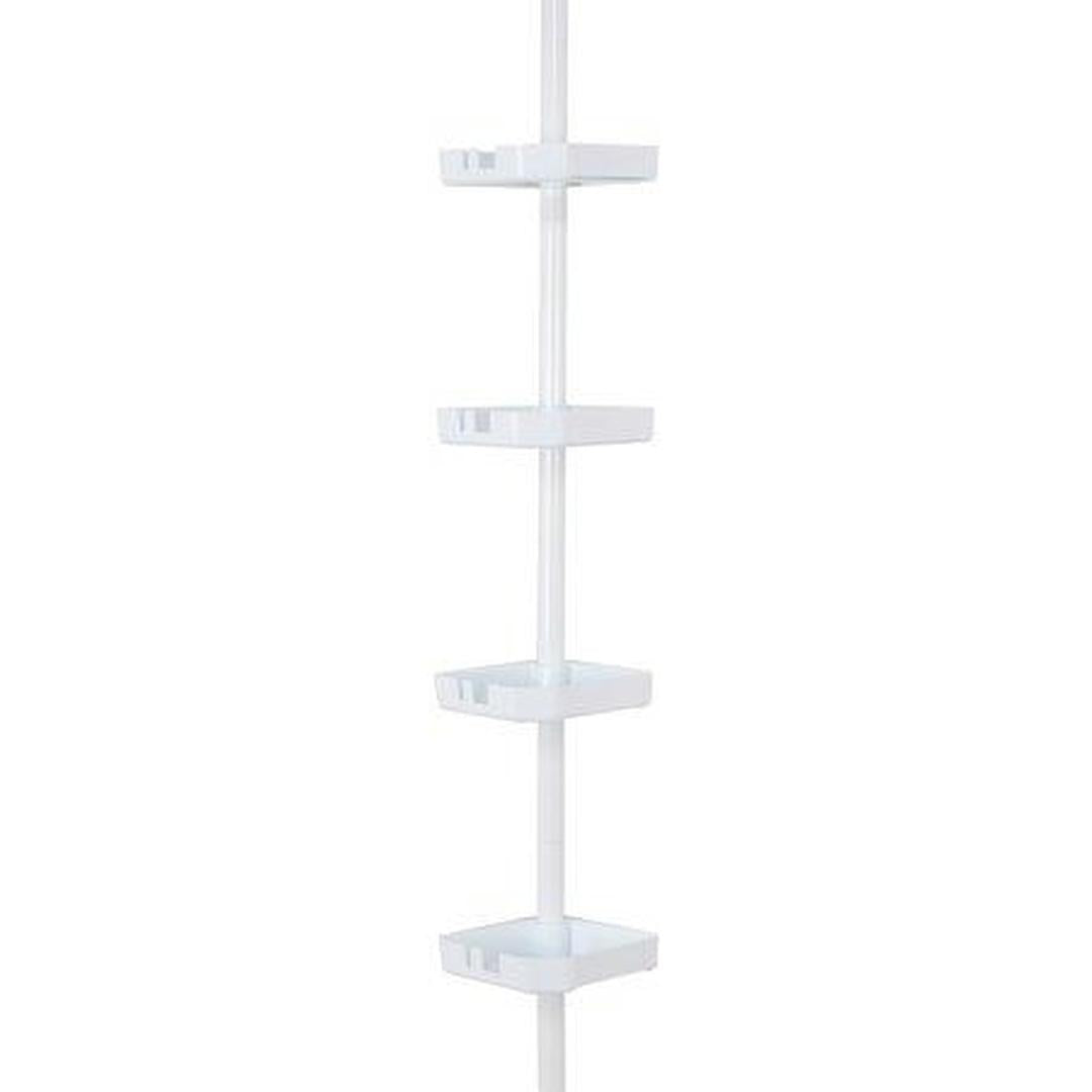 Bath Bliss 4 Tier Corner Shower Organizer White