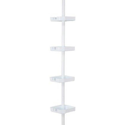 Bath Bliss 4 Tier Corner Shower Organizer White