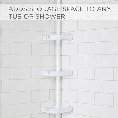 Bath Bliss 4 Tier Corner Shower Organizer White