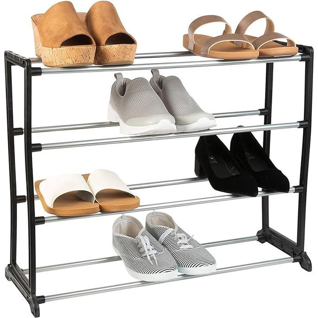 Simplify Stackable Shoe Rack | Holds 12 Pairs | Black