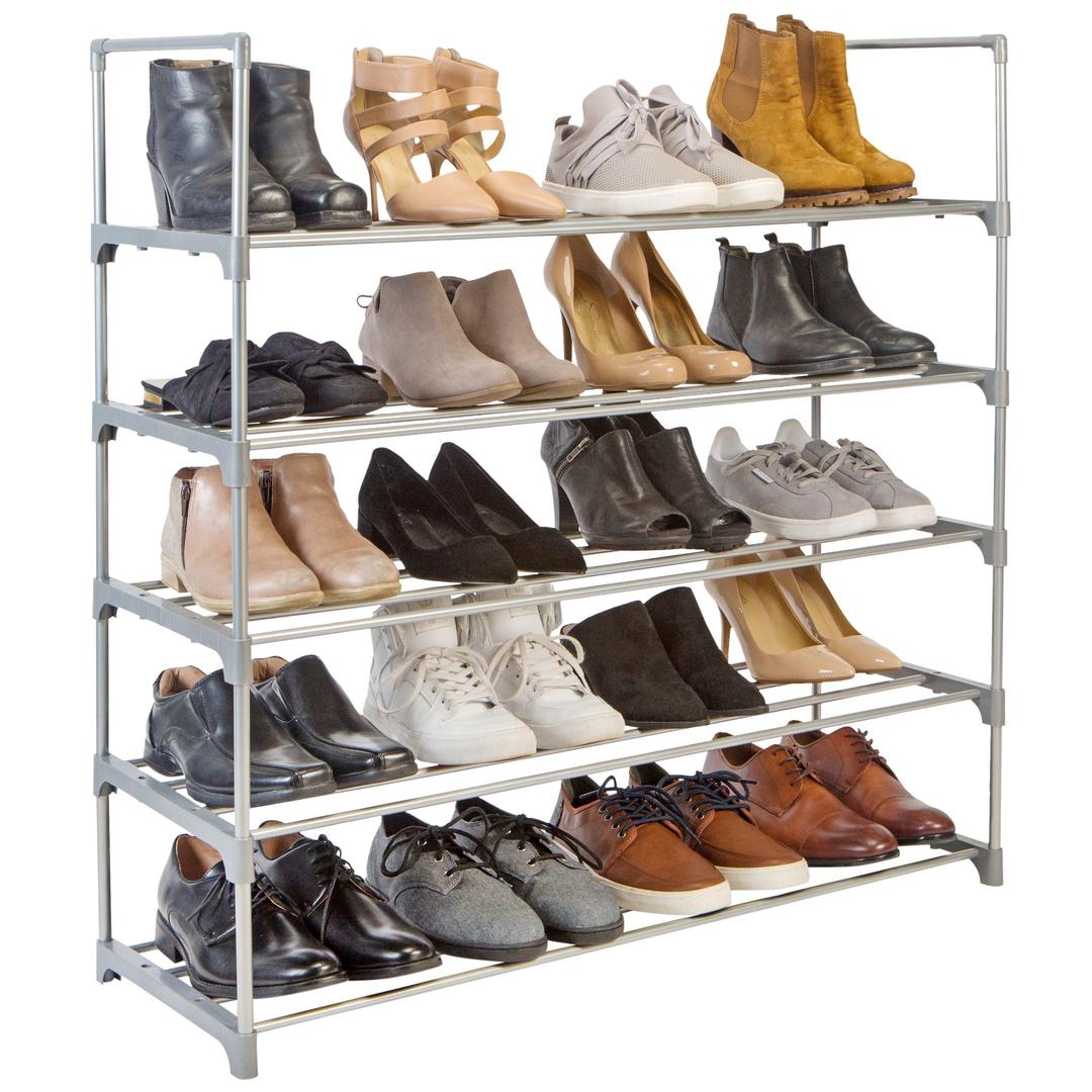 Kennedy International Shoe Racks and Shoe Organizers - 5-Tier Stackable Shoe Rack