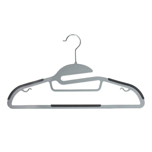 Simplify 8 Pack Ultimate Hanger | S-Shape Collar Saver | Ultra-Thin | Light Grey